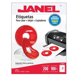 ETIQUETAS PARA CD BLANCAS JANEL J-5931 DE 117 MM 1 PAQUETE - Envío Gratuito