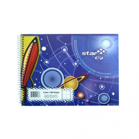 CUADERNO FORMA ITALIANA CUADRO GRANDE ESTRELLA DE 100 HOJAS PASTA CARTONCILLO TIPO ESPIRAL 1 PIEZA - Envío Gratuito
