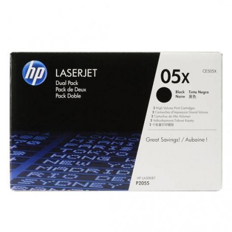 TONER DUAL PACK HP 05X CE505XD COLOR NEGRO - Envío Gratuito