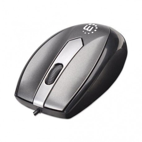 MOUSE ALAMBRICO MANHATTAN 177962 CONEXION USB COLOR GRIS - Envío Gratuito