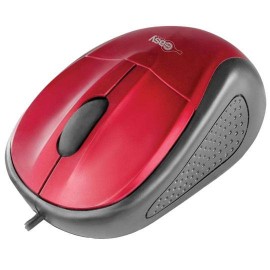 MOUSE ALAMBRICO EASY LINE EL-993315 CONEXION USB COLOR ROJO Y NEGRO - Envío Gratuito