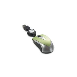 MOUSE MINI ALAMBRICO RETRACTIL VERBATIM 97254 CONEXION USB COLOR GRIS Y VERDE - Envío Gratuito