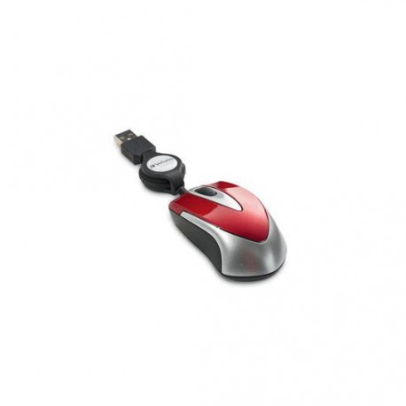 MOUSE MINI ALAMBRICO RETRACTIL VERBATIM 97255 CONEXION USB COLOR GRIS Y ROJO - Envío Gratuito