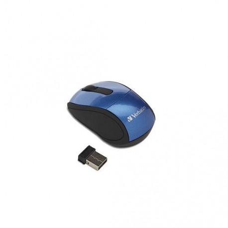 MOUSE MINI INALAMBRICO VERBATIM 97471 CONEXION USB COLOR AZUL - Envío Gratuito