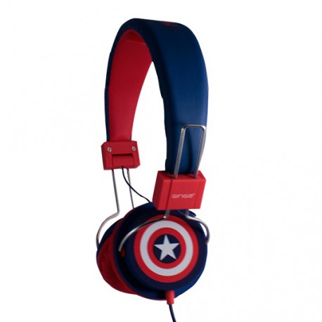 AUDIFONOS CAPITAN AMERICA. TECHZONE CA16HS05 ALÁMBRICOS CONEXION 3.5 MM AZUL - Envío Gratuito