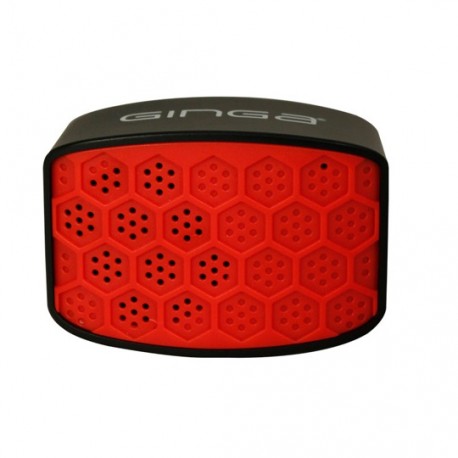 BOCINAS BLUETOOTH INALAMBRICO PORTATIL GINGA GI16BOC01BT-NR CON CONEXIÓN BLUETOOTH COLOR NEGRO CON ROJO - Envío Gratuito