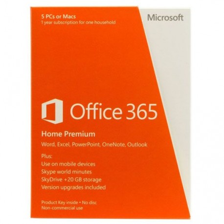 PAQUETERIA MICROSOFT OFFICE 365 HOME PREMIUM CON 5 LICENCIAS - Envío Gratuito