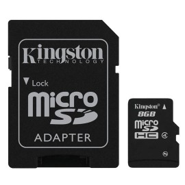 MEMORIA MICRO SD SDC4/8GB KINGSTON DE 8 GB CLASE 4 CON ADAPTADOR - Envío Gratuito