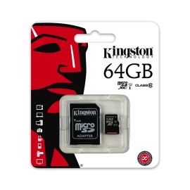 MEMORIA MICRO SD SDC10G2/64GB KINGSTON DE 64 GB CLASE 10 CON ADAPTADOR - Envío Gratuito
