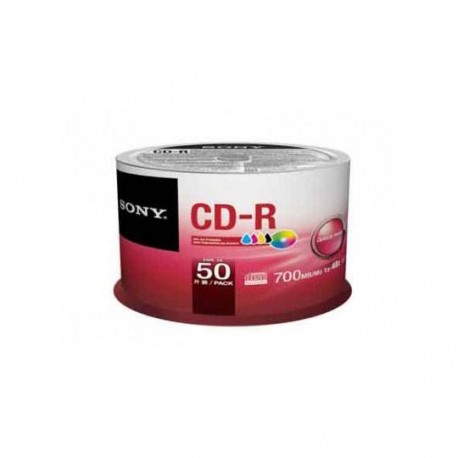CD IMPRIMIBLE CD-R SONY 50CDQ80FB CAPACIDAD 700 MB VELOCIDAD 48X CAMPANA DE 50 PIEZAS - Envío Gratuito