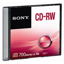 DISCO COMPACTO CD-RW SONY CRW80 CAPACIDAD 700 MB VELOCIDAD 48X PRESENTACION INDIVIDUAL - Envío Gratuito
