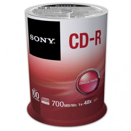 DISCO COMPACTO CD-R SONY 100CDQ80SP CAPACIDAD 700 MB VELOCIDAD 48X PRESENTACION CAMPANA DE 100 PIEZAS - Envío Gratuito