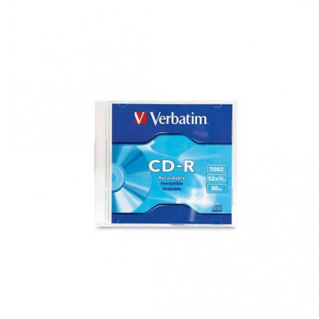 DISCO COMPACTO CD-R VERBATIM 94776 CAPACIDAD 700 MB VELOCIDAD 52X PRESENTACION INDIVIDUAL - Envío Gratuito