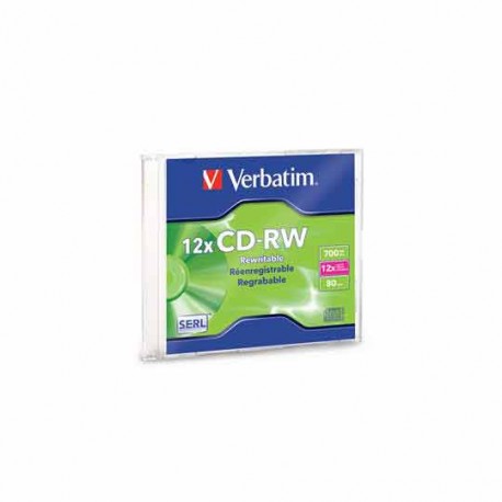 DISCO COMPACTO CD-RW VERBATIM 95161 CAPACIDAD 700 MB VELOCIDAD 12X PRESENTACION INDIVIDUAL - Envío Gratuito