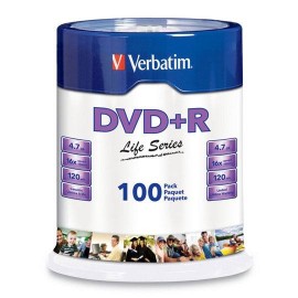 DVD DVD R VERBATIM 97175 CAPACIDAD 4.7GB VELOCIDAD DE TRANSFERENCIA 16X CAMPANA DE 100 PIEZAS - Envío Gratuito