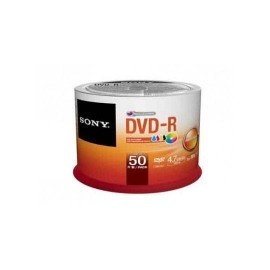 DVD DVD-R IMPRIMIBLE SONY CAPACIDAD 4.7 GB VELOCIDAD DE TRANSFERENCIA 16X CAMPANA DE 50 PIEZAS - Envío Gratuito