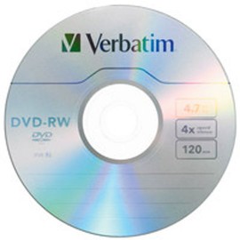 DVD DVD-RW VERBATIM 94836 CAPACIDAD 4.7GB VELOCIDAD DE TRANSFERENCIA 4X INDIVIDUAL - Envío Gratuito