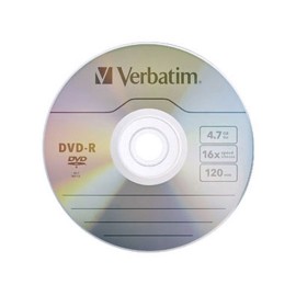 DVD DVD R VERBATIM 95059 CAPACIDAD 4.7GB VELOCIDAD DE TRANSFERENCIA 16X INDIVIDUAL - Envío Gratuito