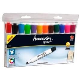 MARCADOR BASE AGUA SHARPIE ACUACOLOR COLOR SURTIDO 12 PIEZAS - Envío Gratuito