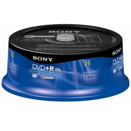 DVD DOBLE CAPA DVD R SONY 25DPR85 CAPACIDAD 8.5GB VELOCIDAD DE TRANSFERENCIA 2.4X CAMPANA DE 25 PIEZAS - Envío Gratuito