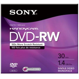 DVD MINI DVD-RW SONY DMW30L2H CAPACIDAD 1.4GB VELOCIDAD DE TRANSFERENCIA 4X INDIVIDUAL - Envío Gratuito