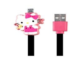 CARGADOR USB HELLO KITTY COMPATIBLE CON ANDROID TECHZONE HK16CDR01-MICRO COLOR NEGRO/ROSA - Envío Gratuito