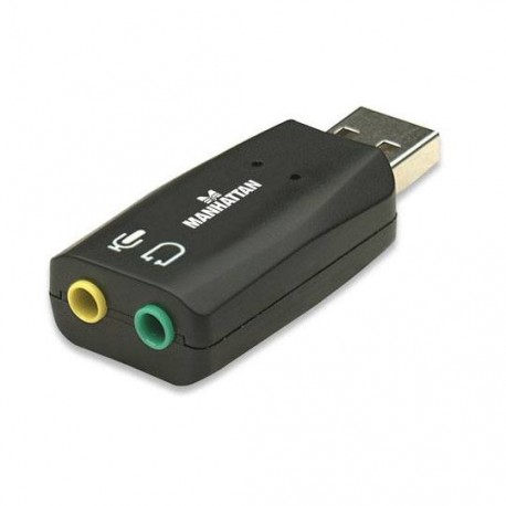 CONVERTIDOR DE AUDIO MANHATTAN 3.5MM A USB EN FORMA DE SPLITTER 150859 - Envío Gratuito
