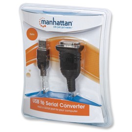 CONVERTIDOR DE SEÑAL MANHATTAN USB A SERIAL EN FORMA DE CABLE 205146 - Envío Gratuito