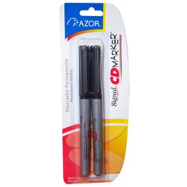 MARCADOR PERMANENTE AZOR COLOR NEGRO 2 PIEZAS - Envío Gratuito