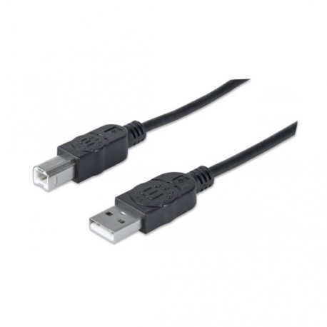 CABLE USB A-B A MACHO A B MACHO MANHATTAN COLOR NEGRO DE 1.8 METROS 333368 - Envío Gratuito