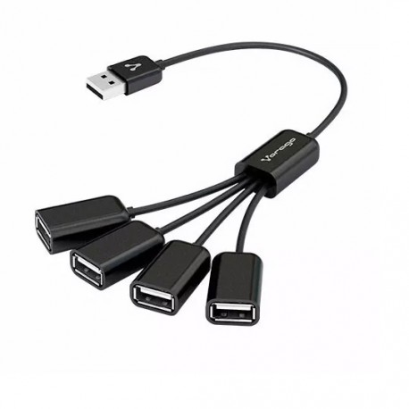 CABLE CONCENTRADOR DE PUERTOS USB 1 PUERTO MACHO Y 4 HEMBRAS VORAGO COLOR NEGRO DE HU 101 - Envío Gratuito