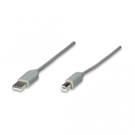 CABLE USB A-B A MACHO A B MACHO MANHATTAN COLOR GRIS DE 4.5 METROS 341028 - Envío Gratuito