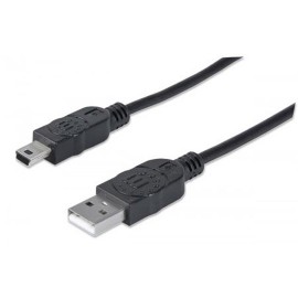 CABLE USB A MACHO A B MACHO MANHATTAN COLOR NEGRO DE 1.8 METROS 333375 - Envío Gratuito