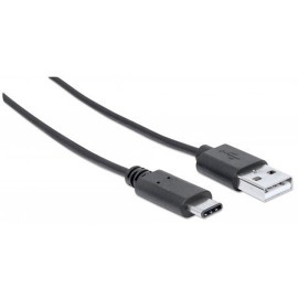 CABLE USB A-B MACHO A MACHO MANHATTAN COLOR NEGRO DE 1 METRO 353298 - Envío Gratuito