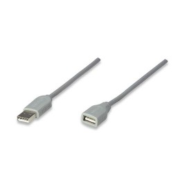 CABLE EXTENSION USB MACHO A HEMBRA MANHATTAN COLOR GRIS DE 4.5 METROS 340960 - Envío Gratuito