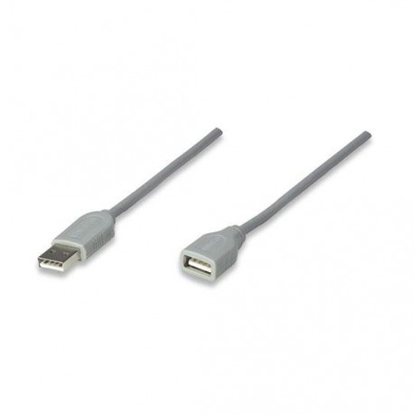 CABLE EXTENSION USB MACHO A HEMBRA MANHATTAN COLOR GRIS DE 4.5 METROS 340960 - Envío Gratuito