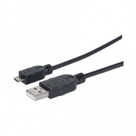 CABLE USB MACHO A MACHO MANHATTAN COLOR NEGRO DE 0.5 METROS 325677 - Envío Gratuito