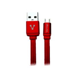 CABLE USB A MICRO USB MACHO A MACHO VORAGO COLOR ROJO DE 1 METRO CAB-107 - Envío Gratuito