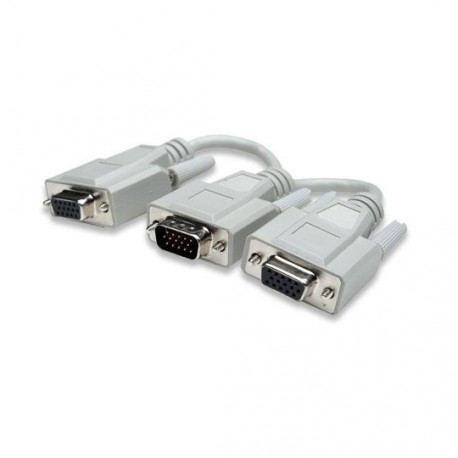 CABLE VGA TRES ENTRADAS 2 MACHOS 1 HEMBRA MANHATTAN COLOR GRIS DE 5 CM 328302 - Envío Gratuito