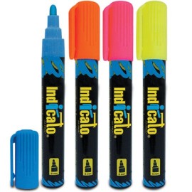 MARCADOR PARA PIZARRON ALFRA INDICATO COLOR SURTIDO (AZUL, AMARILLO, NARANJA, ROSA) 4 PIEZAS - Envío Gratuito