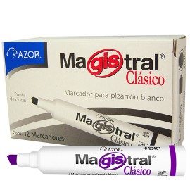 MARCADOR PARA PIZARRON AZOR MAGISTRAL CLASICO 83408 COLOR VIOLETA 1 PIEZA - Envío Gratuito