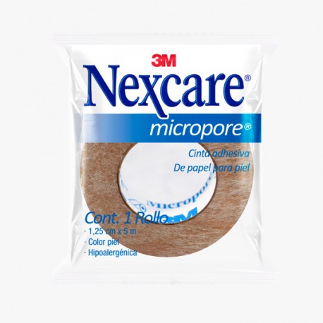 MICROPORE NEXCARE DE 1.25 CM X 5 MTS BLANCO CON 1 PIEZA - Envío Gratuito