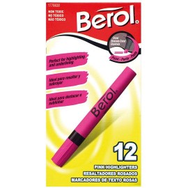 MARCATEXTOS RESALTADOR BEROL 2112 COLOR ROSA 1 PIEZA - Envío Gratuito